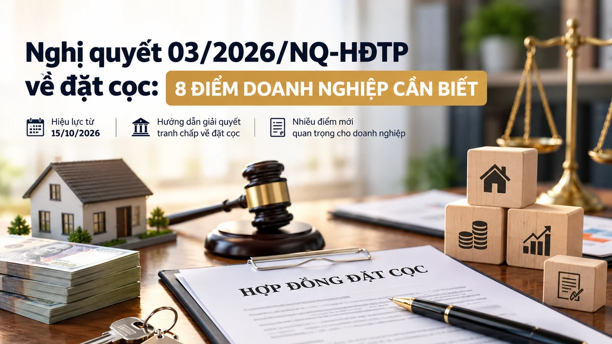 Nghị quyết 03/2026/NQ-HĐTP về đặt cọc: 8 điểm doanh nghiệp cần biết